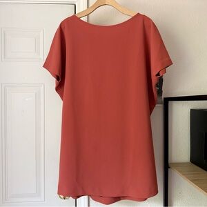 KAAREM peach boat neck lagenlook short sleeve batwing mini dress